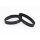 2 Leder Ersatzschlaufen für Uhrenarmband ELS-S Größe-S schwarz 14 mm