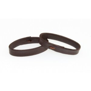 2 Leder Ersatzschlaufen für Uhrenarmband ELS-S Größe-S mocca 14 mm
