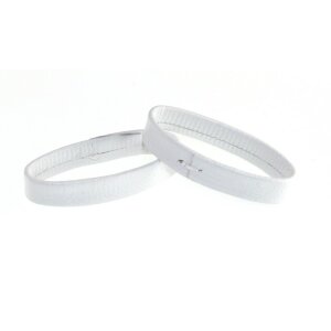 2 Leder Ersatzschlaufen für Uhrenarmband ELS-S Größe-S weiß 14 mm