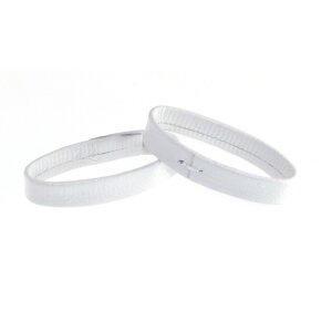 2 Leder Ersatzschlaufen für Uhrenarmband ELS-S Größe-S weiß 18 mm