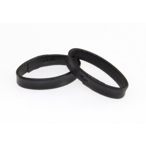2 Leder Ersatzschlaufen für Uhrenarmband ELS-S Größe-S schwarz 24 mm