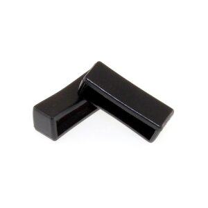 2 Ersatzschlaufen für Kautschuk-PVC-Silikon Uhrenarmband schwarz 16 mm