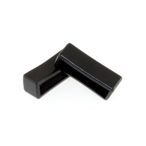 2 Ersatzschlaufen für Kautschuk-PVC-Silikon Uhrenarmband schwarz 24 mm
