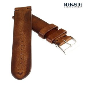 Herzog Pferdeleder Uhrarmband Modell Limited-Horse maroni 24 mm Handarbeit