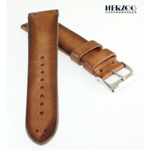 Herzog Pferdeleder Uhrarmband Modell Limited-Horse crema 24 mm Handarbeit
