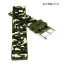 Morellato Tarnfarben Silikon Uhrenarmband Modell Camouflage grün 22 mm