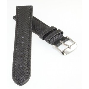 Silverguard Uhrenarmband Modell 87A-Rauten graphit wasserfest 22 mm
