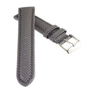 Silverguard Uhrenarmband Modell 87A-Rauten grau wasserfest 22 mm
