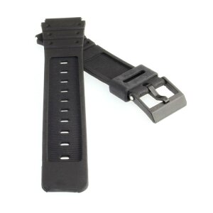 PVC Uhrenarmband Modell-LK103P schwarz 17 mm, kompatibel Casio Uhren