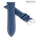 Rios1931 Haifischleder Uhrenarmband Modell Wave ozeanblau 20 mm, Handarbeit