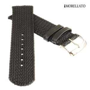 Morellato Perlon Uhrenarmband Modell Nastro 2-teilig schwarz 22 mm