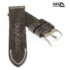 GEO-Straps Zebu-Rindleder Uhrenarmband Modell Palace-Marina grau 24/22 mm