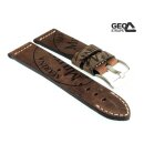 GEO-Straps Zebu-Rindleder Uhrenarmband Modell Palace-Marina mocca 24/22 mm