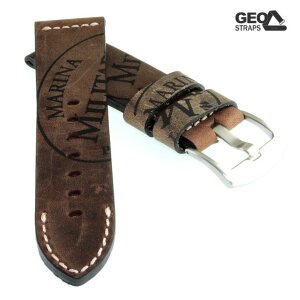 GEO-Straps Zebu-Rindleder Uhrenarmband Modell Palace-Marina mocca 22/22 mm
