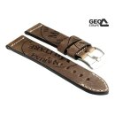 GEO-Straps Zebu-Rindleder Uhrenarmband Modell Palace-Marina havanna 22/22 mm
