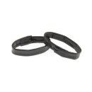 2 Alligator Leder Ersatzschlaufen für Uhrenarmband ELS-S Größe-S schwarz 16 mm