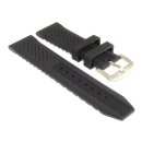 Silikon Uhrenarmband Modell Adriatic schwarz 16 mm