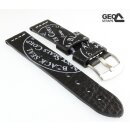 Old Finish Kalbsleder Uhrenarmband Modell Black-Seal schwarz 20 mm