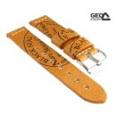 Old Finish Kalbsleder Uhrenarmband Modell Black-Seal cognac 22 mm