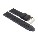 Silikon Uhrenarmband mit Stoffnaht Modell Skuba schwarz-BN 18 mm