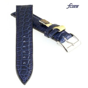 Fluco echt Krokodil Uhrenarmband Modell Kenzo blau 18 mm Handarbeit