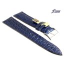 Fluco echt Krokodil Uhrenarmband Modell Kenzo blau 18 mm Handarbeit