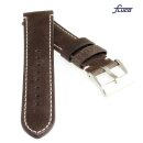 Fluco Softleder Uhrenarmband Modell Woodstock mocca 24 mm Handarbeit