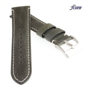 Fluco Softleder Uhrenarmband Modell Woodstock grün 24 mm Handarbeit