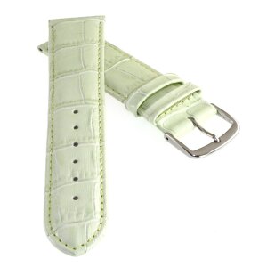 Feines Alligator Leder Uhrenarmband Modell Genf-71S NL lind-grün 16 mm