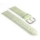 Feines Alligator Leder Uhrenarmband Modell Genf-71S NL lind-grün 16 mm