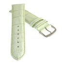 Feines Alligator Leder Uhrenarmband Modell Genf-71S NL lind-grün 24 mm