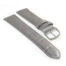 Feines Alligator Leder Uhrenarmband Modell Genf-71S NL hell-grau 24 mm