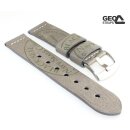 GEO-Straps Rindleder Uhrenarmband Modell Black-Seal grau-grün 18 mm