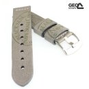 GEO-Straps Rindleder Uhrenarmband Modell Black-Seal grau-grün 20 mm