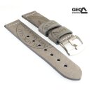 GEO-Straps Rindleder Uhrenarmband Modell Black-Seal grau-grau 22 mm