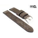 Old Finish Kalbsleder Uhrenarmband Modell Kosmos schwarz-grau 18 mm