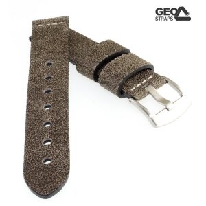 Old Finish Kalbsleder Uhrenarmband Modell Kosmos schwarz-grau 20 mm