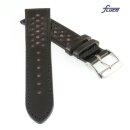 Fluco feines Uhrenarmband Shell Cordovan Modell Shellton-Racing schwarz 18 mm 