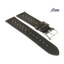 Fluco feines Uhrenarmband Shell Cordovan Modell Shellton-Racing schwarz 22 mm