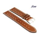 Fluco feines Uhrenarmband Shell Cordovan Modell Shellton-Racing cognac 22 mm 