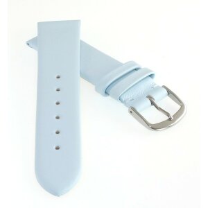 Feines Leder-Uhrenarmband Basel-XS hell-blau 20 mm