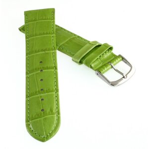 Feines Alligator Leder Uhrenarmband Modell Genf-71S NL gras-grün 16 mm