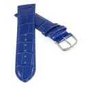 Feines Alligator Leder Uhrenarmband Modell Genf-71S NL kobalt-blau 18 mm