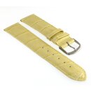 Feines Alligator Leder Uhrenarmband Modell Genf-71S NL pastell-gelb 20 mm