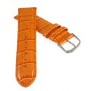 Feines Alligator Leder Uhrenarmband Modell Genf-71S NL orange 20 mm