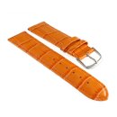 Feines Alligator Leder Uhrenarmband Modell Genf-71S XL-extralang orange 16 mm