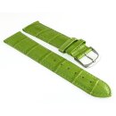 Feines Alligator Leder Uhrenarmband Modell Genf-71S XL-extralang gras-grün 20 mm