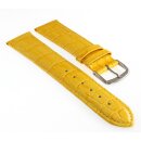 Feines Alligator Leder Uhrenarmband Modell Genf-71S XL-extralang mais-gelb 22 mm