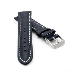 Alligator Uhrenarmband Modell Louisiana-NL dunkelblau-WN 24 mm