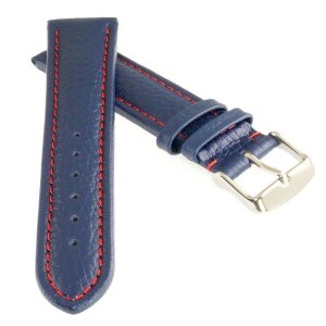 Soft-Kalbsleder Uhrenarmband Modell Freiburg-DS Pepsi blau-RN 22 mm